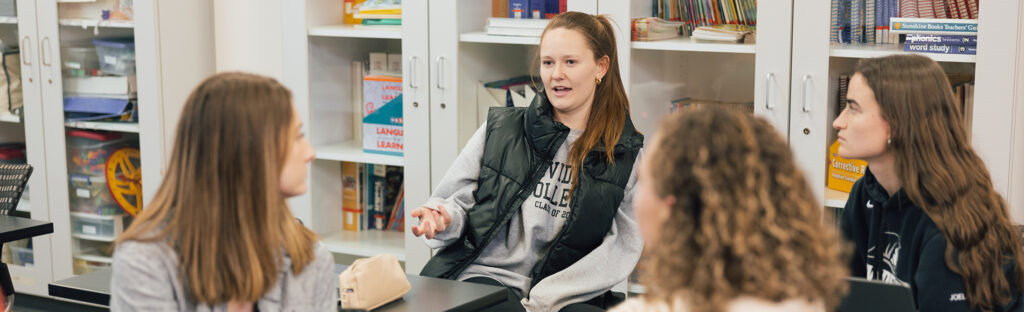 Students in Heather Allcock's graduate education class.